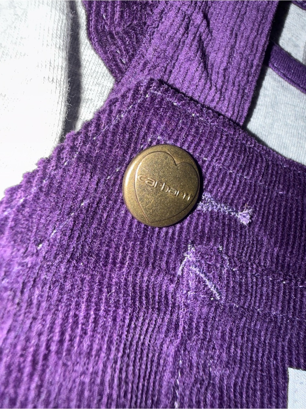 Carhartt Purple Corduroy Overalls with Gray Horse Bodysuit - Picture 13 of 13